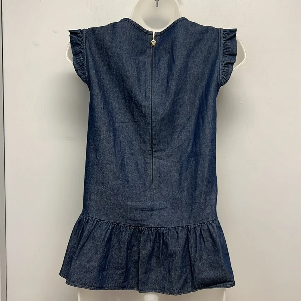 SOLD IN STORE Kate Spade Chambray Flounce Top Size 8 - Picture 7 of 13